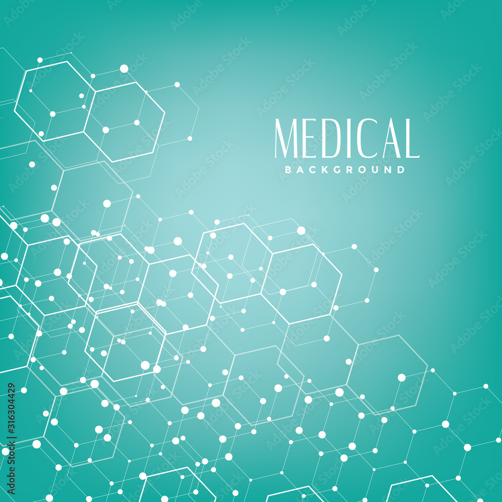 Aufkleber abstract science background with hexagons and molecules