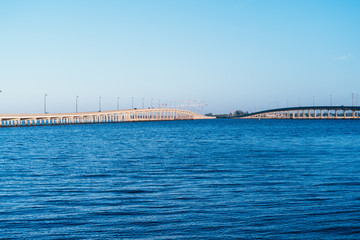 Obraz premium Bridge over the peace river at Punta Gorda and Port Charlotte