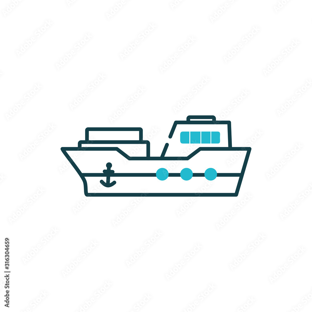 Poster Isolated ship vehicle vector design