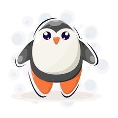 Cute animal little penguin illustration Premium Vector