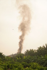 Fototapeta na wymiar Residential fires and black smoke