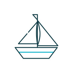 Isolated sailboat vehicle vector design
