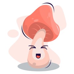 adorable cute mushroom mascot premium vector