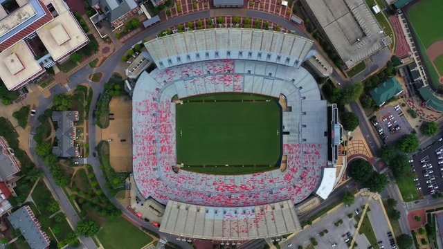 Aerial Video View Of Auburn University Stadium