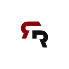 logo abstract letter RR. design combination of 2 letters into one logo that is unique and simple. red black texture. isolated white. modern template. for company and graphic design.