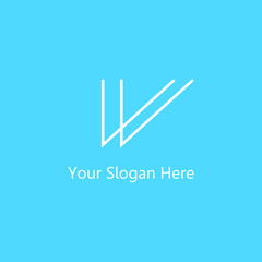 logo letter with line art. design combination of 2 letters into one logo that is unique and simple. white texture. isolated blue. modern template. for company and graphic design.