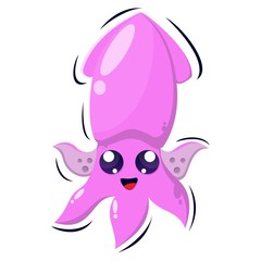 adorable cute squid mascot premium vector