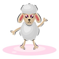adorable cute sheep mascot premium vector