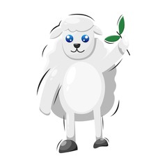 adorable cute sheep mascot premium vector