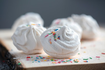 Russian marshmallow on wood table