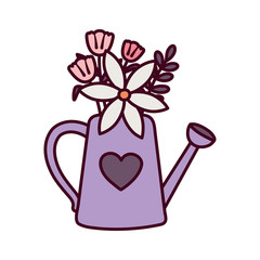 happy valentines day, watering can with flowers floral heart love