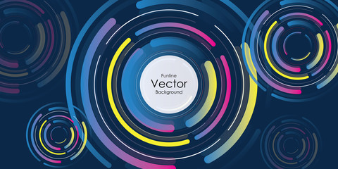 Abstract round comic surprise background, Vector round line geometric shapes.