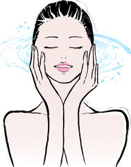 女性　美容イメージ　スキンケア