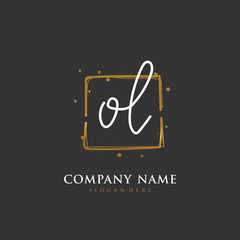 Handwritten initial letter O L OL for identity and logo. Vector logo template with handwriting and signature style.