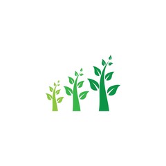 Tree leaf vector logo design, eco-friendly concept