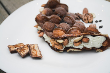 Hong Kong waffles in a plate on the table