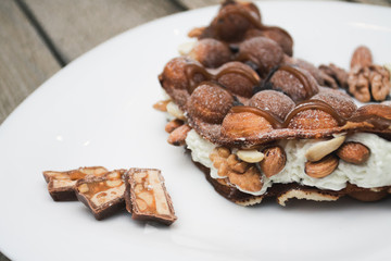 Hong Kong waffles in a plate on the table
