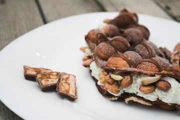 Hong Kong waffles in a plate on the table
