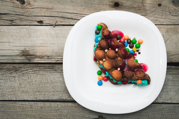 Hong Kong waffles in a plate on the table