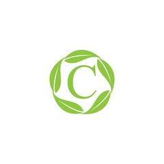 Letter leaf logo business template vector icon