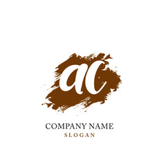 AC Initial handwriting logo vector