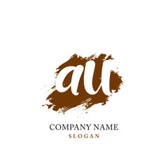 AU Initial handwriting logo vector