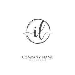 Obraz premium Handwritten initial letter AI L IL for identity and logo. Vector logo template with handwriting and signature style.