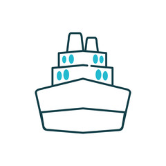 Isolated ship vehicle vector design