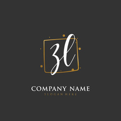  Handwritten initial letter Z L ZL for identity and logo. Vector logo template with handwriting and signature style.