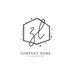  Handwritten initial letter Z L ZL for identity and logo. Vector logo template with handwriting and signature style.
