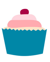 Cherry Cupcake Vector