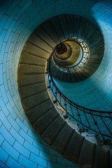 Beautiful spiral staircase to the top of Eckmuhl lighthouse, on the Penmarsh Peninsula.  Brittany. France - 316310256