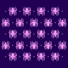 a pattern of Spider with flat design