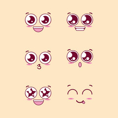 group of faces emoticons characters