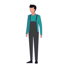 avatar young man standing icon, colorful design