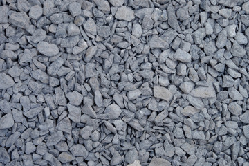 Top view of small stones on the ground