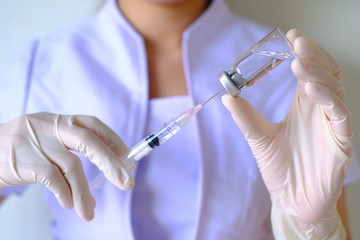 Close Up vaccine syringe
