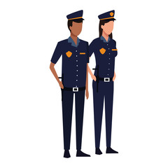 police man and police woman standing