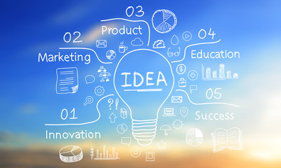 Ideas for success as concept background