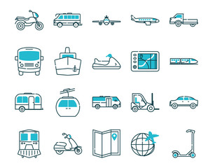 Isolated vehicles icon set vector design
