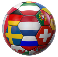 Obraz premium Holland and Euro Football Ball Teams Isolated on White