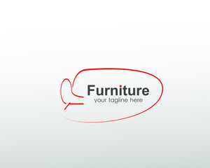 abstract furniture logo, with art lines. modern templates. for company and graphic design. logo icon of chair, lamp, table, wardrobe.