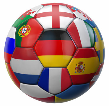 Euro Football Ball Teams Isolated on White