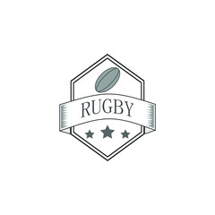  rugby logo inspiration. black and white texture.for rugby sports. modern abstract template design.