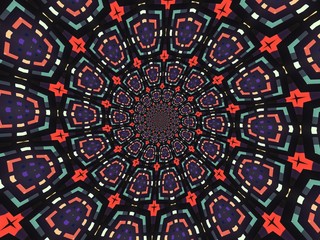 Colorful digital graphic kaleidoscope symmetry mandala style in laser light sunray trial pattern, Tie Dye , spiderweb art abstract background for art projects, banner, business,   card, 3D, template