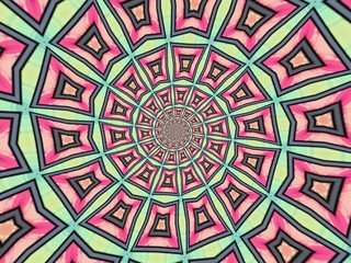 Colorful digital graphic kaleidoscope symmetry mandala style in laser light sunray trial pattern, Tie Dye , spiderweb art abstract background for art projects, banner, business,   card, 3D, template