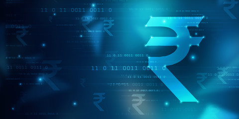 Rupee currency . 2D rendering illustration
