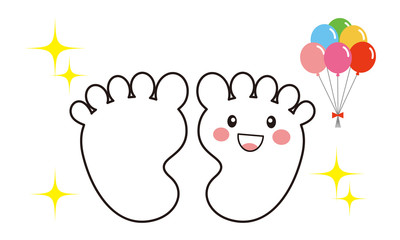 足の裏 キャラクター ベクターイラスト