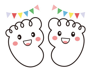足の裏 キャラクター ベクターイラスト