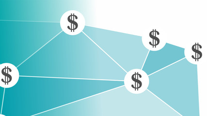 Digital dollar internet payment, money connection infographic vector diagram